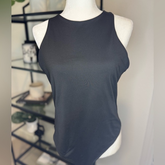 ReoRia High Neck Racerback Sleeveless Bodysuit Tank Top Black Size XL - Picture 5 of 9